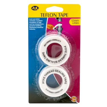GTT PTFE Thread Sealing Tape White 0.012x10m Pack of 2