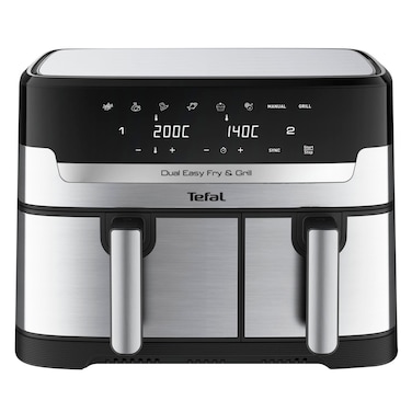 تفال قلاية هوائية مزدوجة، إيزي فراي آند جريل، سعة 8.3 لتر، درجين مستقلين (EY905D28)