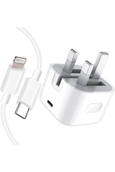 Primo Plus 20W USB-C سريع شحن طاقة محول مع USB-C إلى Lightning كابل