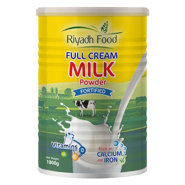 Riyadh Food Full Cream Milk Powder Fortified With Vitamins A &amp; D &ndash; 1800g