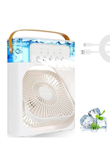 Primo Plus محمول هواء Conditioner أبيض, 600مل ماء Mist مروحة, USB Mist مروحة, سطح المكتب تبريد مروحة