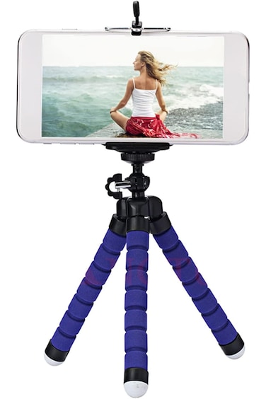 Primo Plus مرن Bendable Octopus شكل جوال هاتف Tripod أزرق