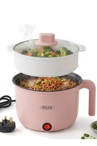 Primo Plus RA96 كهربائي جهاز طهي لـ طهي اثنان dishes في once, 1.5L سعة, 450W, غير-عصا طلاء