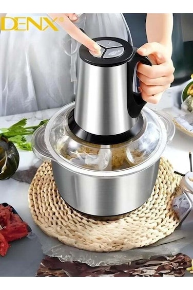 Denx كهربائي لحم مطحنة و Mincer, 2L, 250W مع Variable 2 سرعات و غير قابل للصدأ فولاذ وعاء