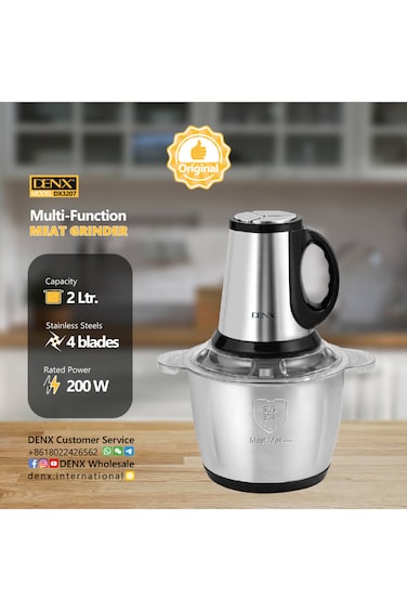 Denx متعدد الوظائف 2l لحم مطحنة 3شفرات 200w