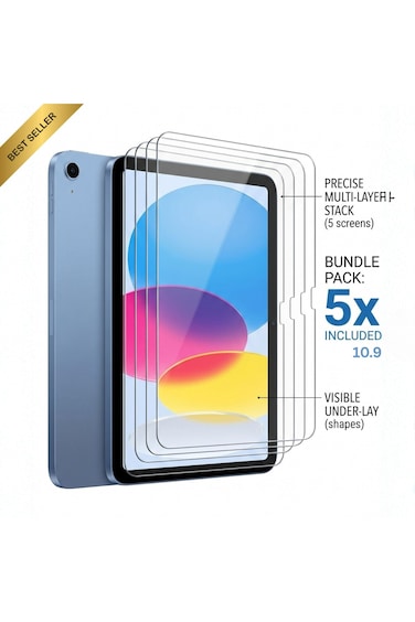 Primo Plus الأفضل 5X1 مجموعة: iPad 10.9 شاشة واقي – دقيق متعدد-طبقة Stack