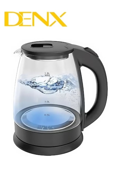 Denx زجاج كهربائي غلاية, سعة 1.8 لتر, 1500 واط