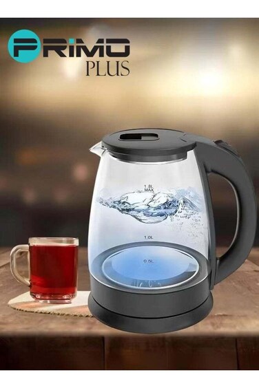 Primo Plus زجاج كهربائي غلاية مع LED إضاءة في Bottom - 2L سعة, 1500W