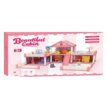 Beautiful Cabin - House &amp; Accessories With 2 Dolls