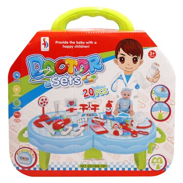 مجموعة ادوات طبيب مع صوت وإضاءة - أزرق