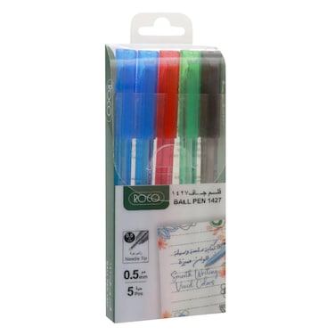 Roco Dry Ink Pen &ndash; 0.5 mm &ndash; 5 Pieces &ndash; Assorted Colors