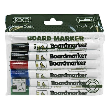 روكو – طقم أقلام السبورة البيضاء – 1–3 مم – 6 أقلام
