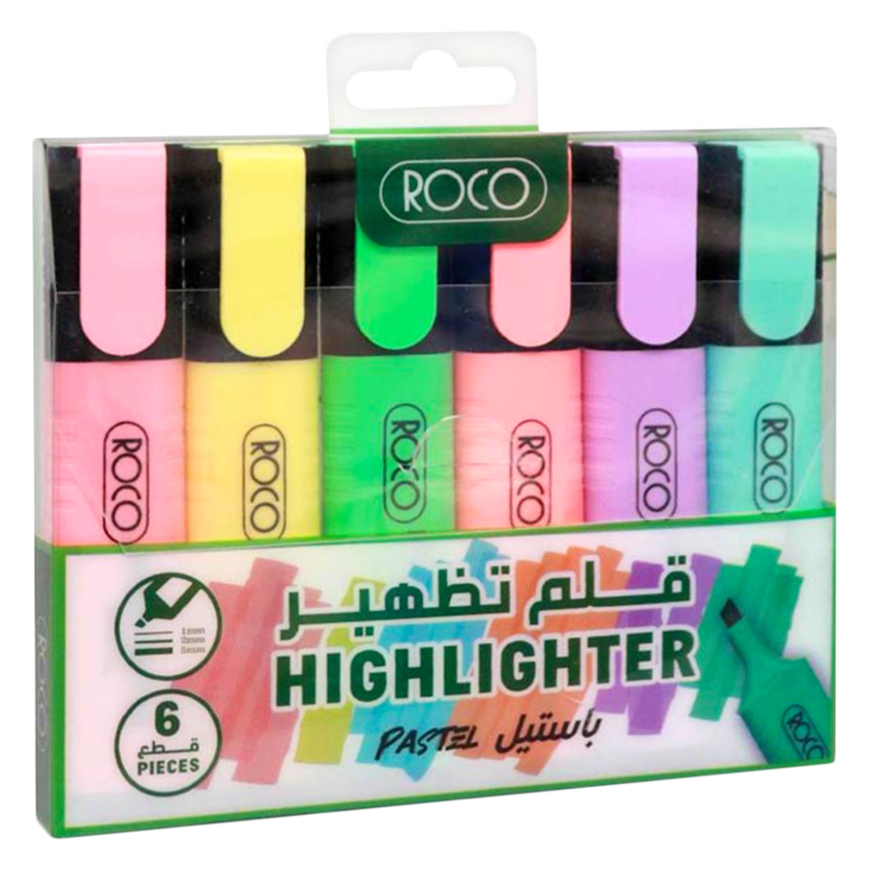 Buy Roco Highlighter Pens, (1.2mm - 5mm) x6 Colors Online | Carrefour KSA
