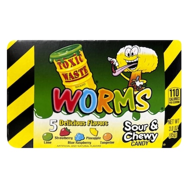Toxic Waste Sour Gummy Worms 85g