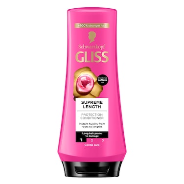 Gliss Supreme Length Protection Conditioner 360ml &ndash; For Long Hair Prone To Damage, Gentle Care, Smoothens &amp; Softens Hair, +100% Stronger Hair, Instant Fluidity From Roots To Ends
