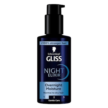Gliss Night Elixir 100ml &ndash; Overnight Moisture for Normal to Dry Hair, With Hyaluron Complex, +100% Stronger Hair, Gentle Care