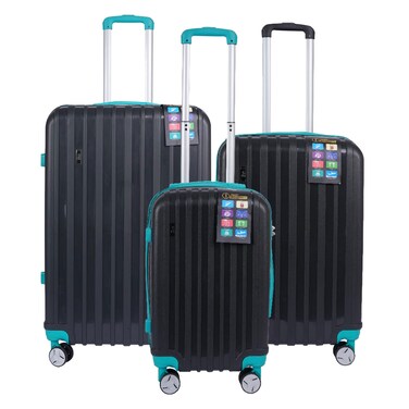MNUK Hard Trolley Luggage 3 Piece Black