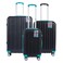 MNUK Hard Trolley Luggage 3 Piece Black