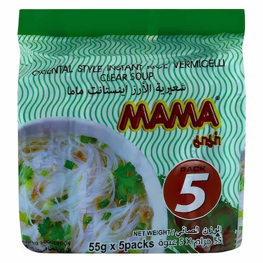 Mama Oriental Style Instant Noodles Tom Yum Kung Creamy Shrimp Flavor 55g x 5 Packs