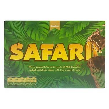 سفاري ويفر، كراميل وحبات الأرز، مغطاة بشوكولاتة الحليب 50 جرام ×24