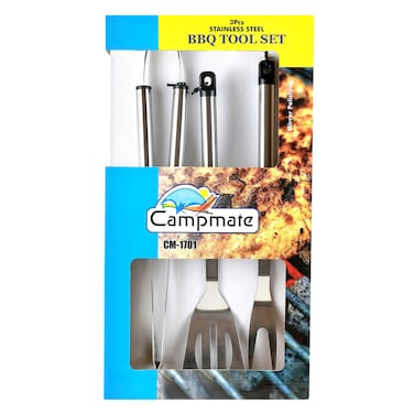 Campmate - 3 Pieces Stainless Steel BBQ Tool Set
