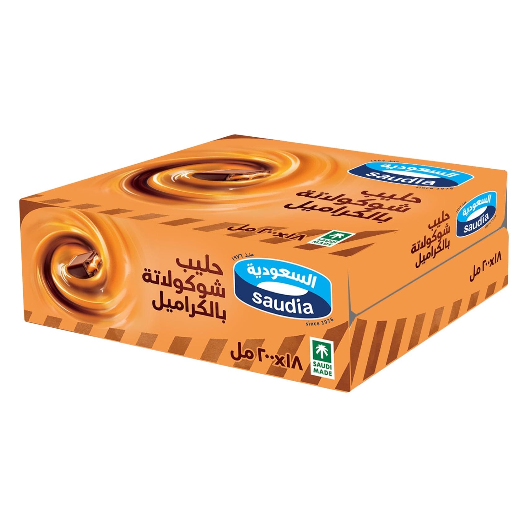 السعودية حليب بالشوكولاتة والكراميل 200 مل × 18