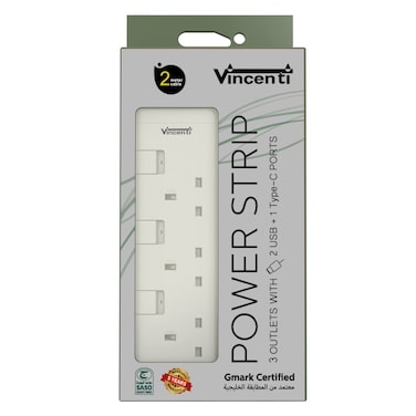 Vincenti Power Extension, 3W, 2m, USB A x2