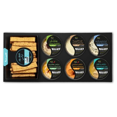 فطور تركي أصابع خبز مجفف مع 6 تغميسات