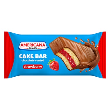 Americana Cake Bar Chocolate Coated, With Strawberry Filling 35g