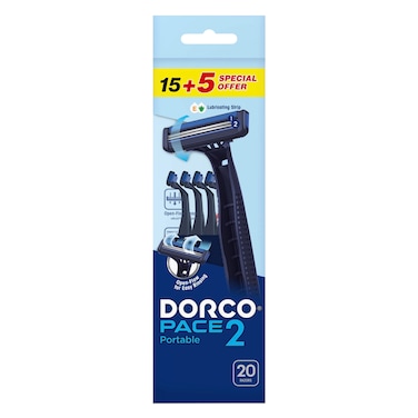 Dorco Pace2 Disposable Razors 20 Pieces (15+5 Free)