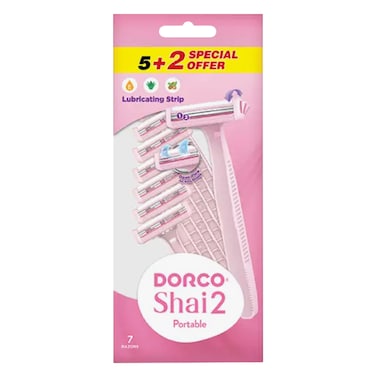 دوركو شاي2 شفرات حلاقة للاستخدام مرة واحدة 7 قطع (5+2 مجانًا)