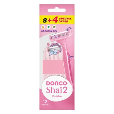 Dorco Shai2 Disposable Razors 12 Pieces (8+4 Free)