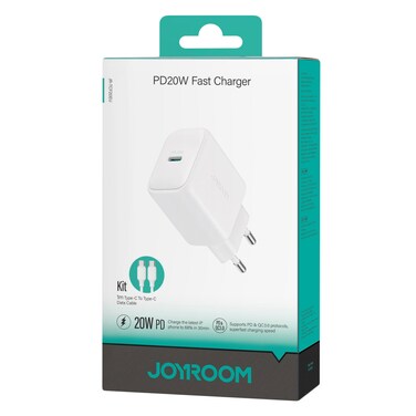 JOYROOM Adaptor PD20W with 1M Type-C Cable UK Plug (JRTCF20)