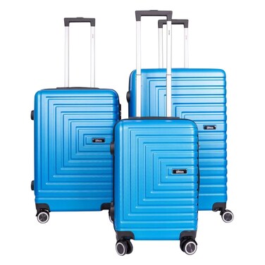 Mnuk Hard Trolley Luggage 3 Pieces Blue