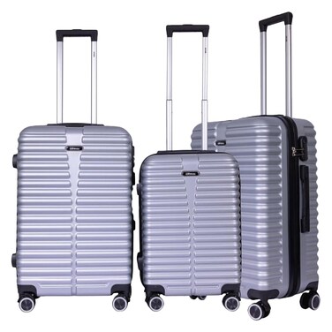 Mnuk Hard Trolley Luggage 3 Pieces Grey