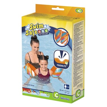 Bestway Swim Safe 12" x 6"/30cm x 15cm Colorify ToughLite Armbands L/XL