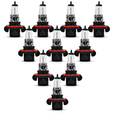 H13 Halogen Headlight Bulb - 12V 60/55W, High-Performance Quartz Glass, Xenon Gas, Long Lifespan ( 10 PCS )