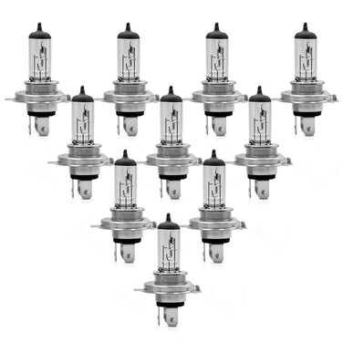 FEEMA H4 12V 100/90W Premium Halogen Headlight Bulb &ndash; Super Bright, Quartz Glass, Long Life ( 10 PCS )