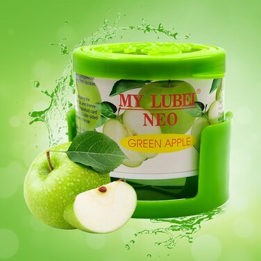 MY LUBEI NEO Green Apple Air Freshener for Car, Home &amp; Office &ndash; Long-Lasting Up to 8 Weeks, Natural Green Apple Scent, Odor Eliminator, Gel-Based, Portable Can Freshener
