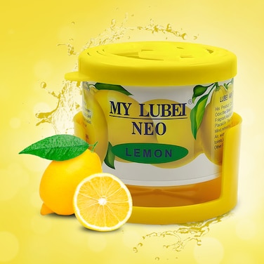 MY LUBEI NEO Lemon Air Freshener for Car, Home &amp; Office &ndash; Long-Lasting Up to 8 Weeks, Natural Lemon Scent, Odor Eliminator, Gel-Based, Portable Can Freshener
