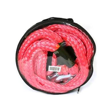 حبل سحب شديد التحمل، بطول 4 أمتار، وسعة 2.5 طن مع خطافات معدنية - حزام سحب متعدد الأغراض للسيارات وسيارات الدفع الرباعي والشاحنات الصغيرة والمركبات متعددة الاستخدامات