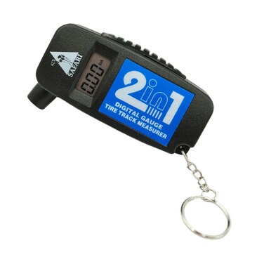 مقياس ضغط الإطارات الرقمي من سفاري بشاشة LCD وسلسلة مفاتيح - TG-50 - لإطارات السيارات والدراجات النارية والدراجات الهوائية والشاحنات