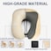 Memory Foam Travel Neck Pillow with Magnetic Therapy Cloth and Soft Velvet Cover &ndash; 24x27 cm, Beige for Airplane, Car, Office, and Home Use
