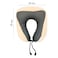 Memory Foam Travel Neck Pillow with Magnetic Therapy Cloth and Soft Velvet Cover &ndash; 24x27 cm, Beige for Airplane, Car, Office, and Home Use
