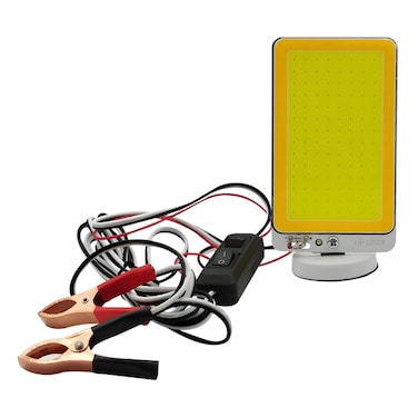 مصباح عمل LED Spider بقوة 1200 واط مع مشابك بطارية وسلك بطول 3 أمتار ومفتاح - مصباح DC محمول للاستخدام في السيارات والاستخدام الخارجي