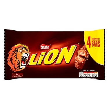 Nestle Lion Crispy Milk Chocolate Bars With Caramel 4 Pieces 120g
