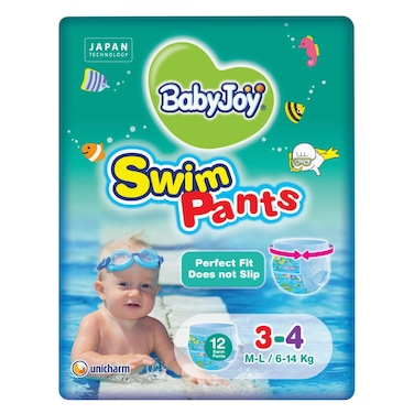 بيبي جوي سراويل سباحة مقاس متوسط-كبير 12 قطعة