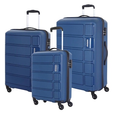 American Tourister Tracker Hard Luggage Set 3 Pieces Blue