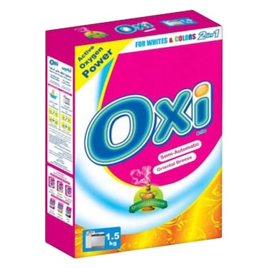 Oxi Brite - Detergent Active Oxygen Power, High Foam, For Semi-Automatic Washers, Oriental Breeze 1.5 Kg