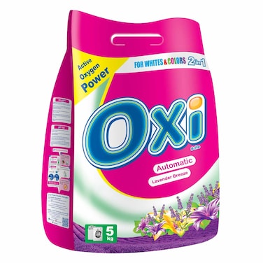 Oxi Brite - Detergent Active Oxygen Power, Low Foam, For Automatic Washers, Lavender Breeze, Polybag, 5kg